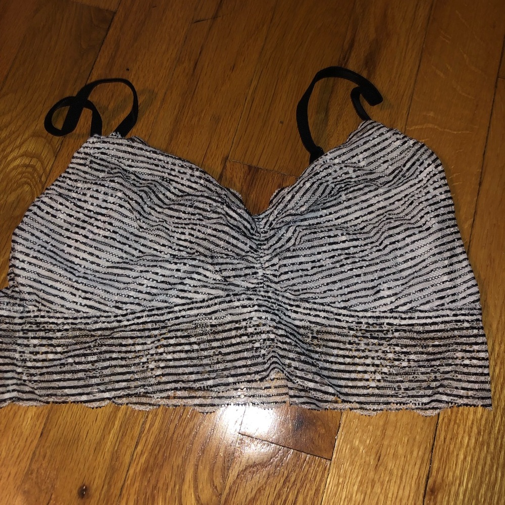 Black and white PINK bralette